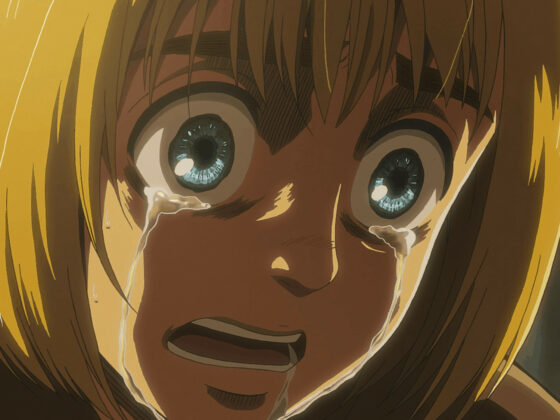 A traumatized Armin cries