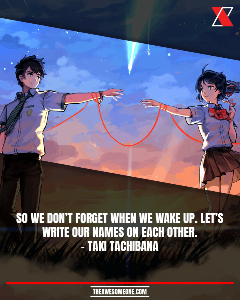 Your Name Quotes Taki Tachibana