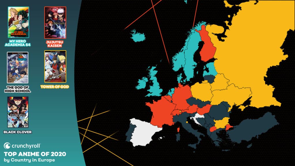 Most Popular Anime 2020 Europe